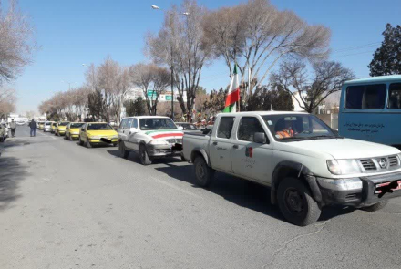 مراسم غبارروبی، عطر افشانی و رژه موتوری وخودرویی در گلزار شهدای گمنام شهر تیران